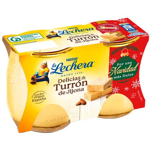 Alcampo LA LECHERA Postre lacteo (Delicias) con sabor a turrón LA LECHERA de Nestlé 2 x 125 g
