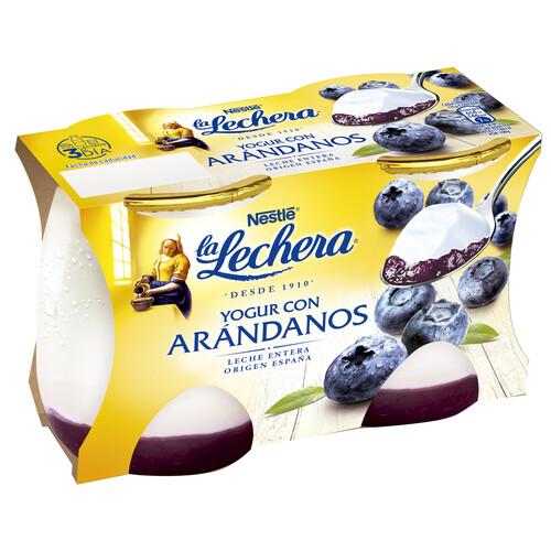 Alcampo LA LECHERA Yogur con arándanos y leche entera de origen España de Nestlé 2 x 125 g
