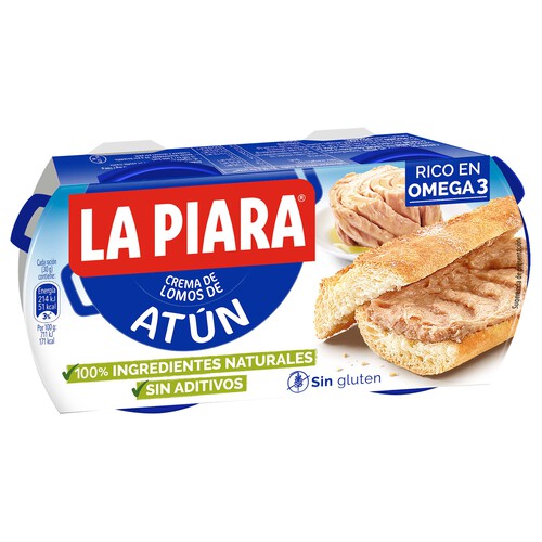 Alcampo LA PIARA Paté de atún en aceite LA PIARA Sólo Natural 2 uds x 75 g