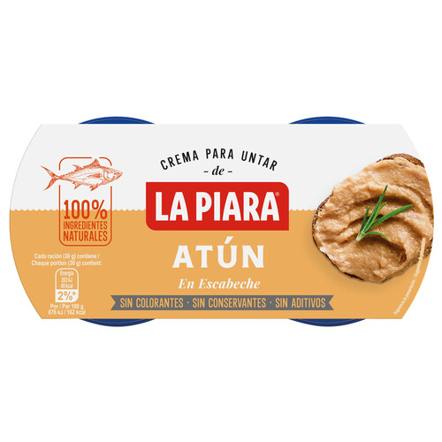 Alcampo LA PIARA Paté de atún en escabeche LA PIARA Sólo Natural 2 ud 75 g