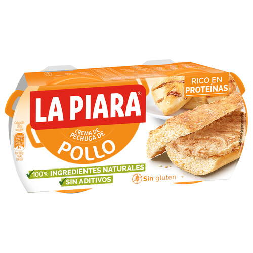 Alcampo LA PIARA Paté de pollo LA PIARA Sólo Natural 2 ud x 75 g