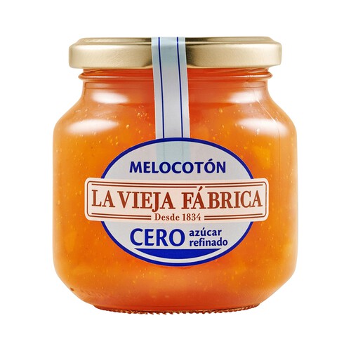 Alcampo LA VIEJA FÁBRICA Mermelada de melocotón cero azúcares refinados 280 g