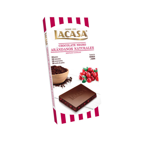 Alcampo LACASA Chocolate negro con arándanos naturales 100 g