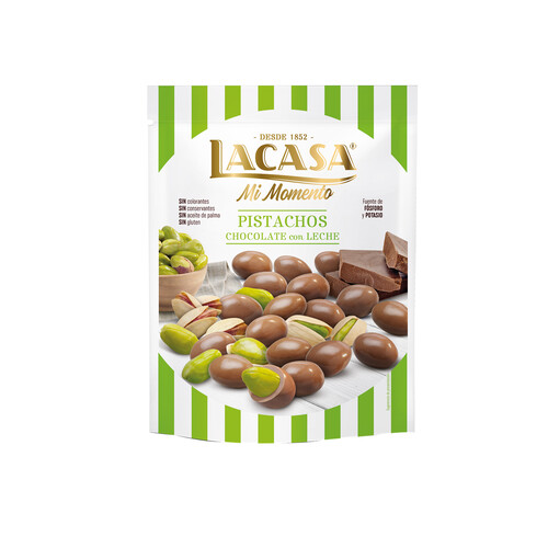 Alcampo LACASA Mi Momento Pistachos cubiertos con chocolate con leche 100 g