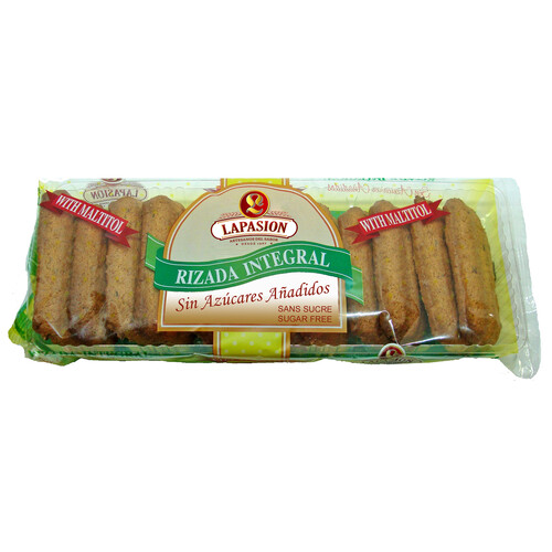 Alcampo LAPASION Rizada integral con maltitol harina y salvado de trigo 180 g