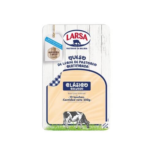 Alcampo LARSA Queso en lonchas cremoso LARSA CLÁSICO 12 uds. 250 g