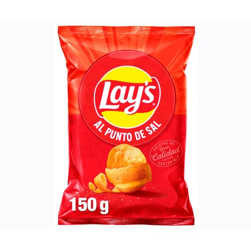 Alcampo LAY'S Al punto de sal Patatas fritas lisas de bolsa 150 g