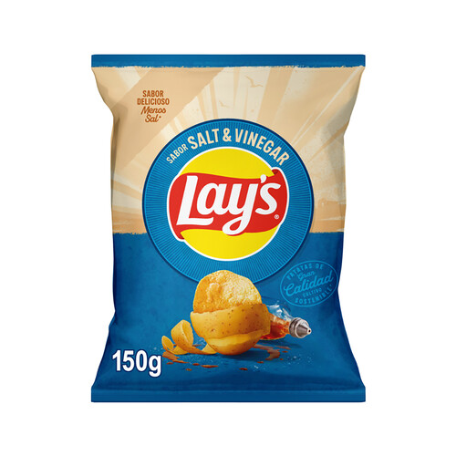 Alcampo LAY'S Patatas fritas lisas con sabor a sal y vinagre en bolsa 150 g