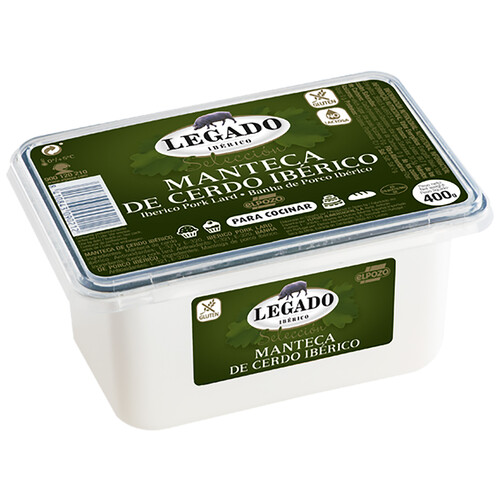 Alcampo LEGADO IBÉRICO Tarrina de manteca de cerdo ibérico sin gluten y sin lactosa e ideal para cocinar LEGADO IBÉRICO Selección 400 g