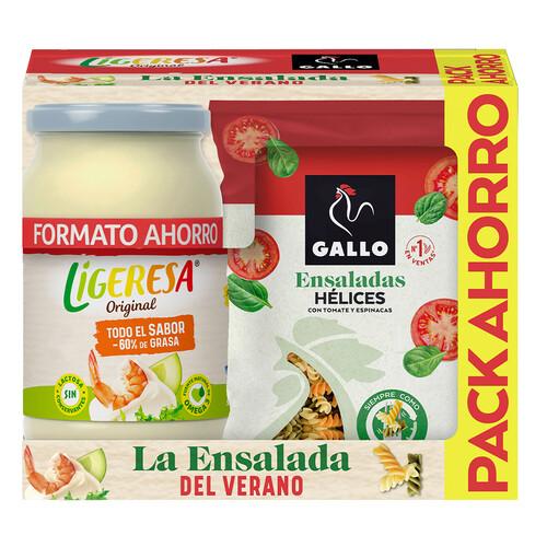 Alcampo LIGERESA Salsa fina 425 ml + helices vegetal gallo 250 g gratis
