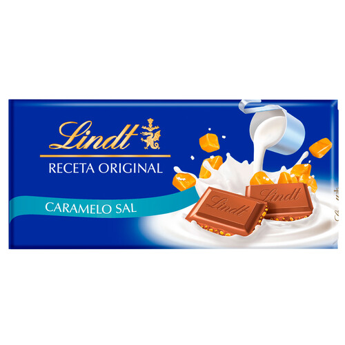 Alcampo LINDT Chocolate con leche caramelo y sal 100 g
