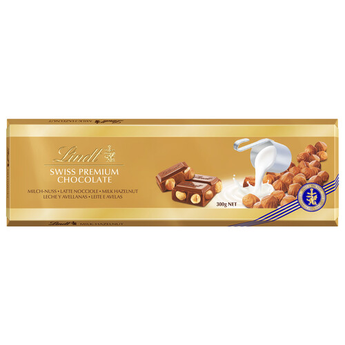 Alcampo LINDT Chocolate con leche y avellanas enteras 300 g