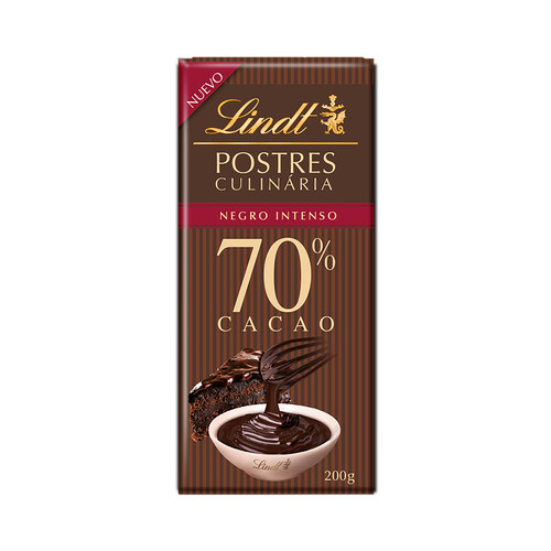 Alcampo LINDT Chocolate postres negro intenso 70 % cacao 200 g