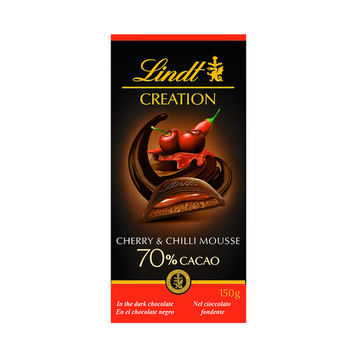 Alcampo LINDT Chocolate relleno cherry and chilli 70% cacao 150 g
