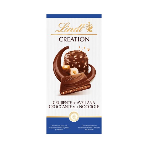 Alcampo LINDT Creation Chocolate con leche crujiente de avellana 150 g