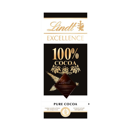 Alcampo LINDT Excellence Chocolate negro 100 % cacao 50 g