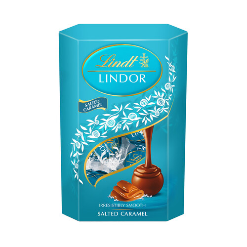 Alcampo LINDT Lindor Bombones con caramelo y sal 200 g