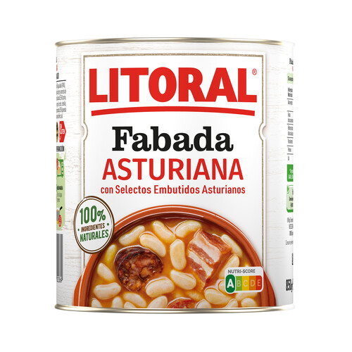 Alcampo LITORAL Fabada Asturiana con selectos embutidos asturianos LITORAL lata de 850 g
