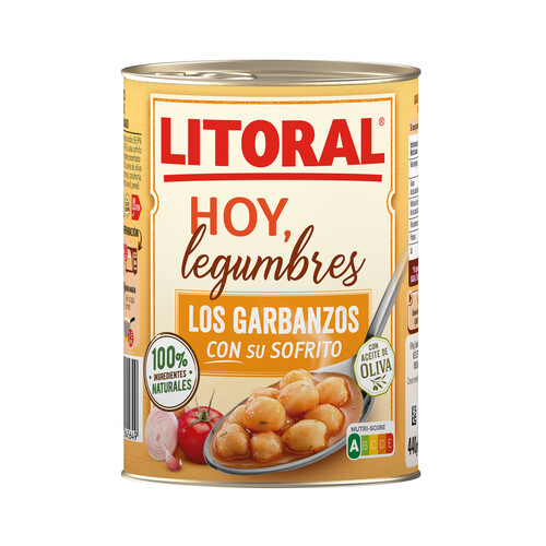 Alcampo LITORAL Garbanzos cocinados al estilo de la abuela LITORAL 440 g