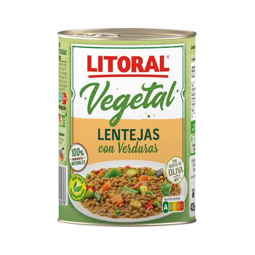 Alcampo LITORAL Lentejas con verduras LITORAL lata de 430 g