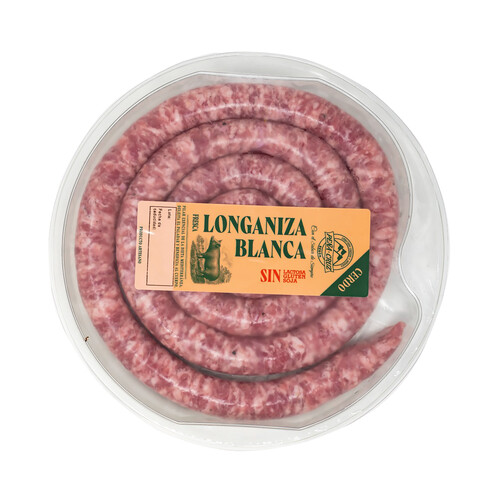 Alcampo Longaniza blanca fresca de cerdo elaborada sin gluten ni lactosa ni soja PEÑA CRUZ 375 g