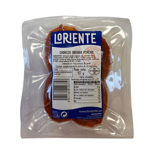 Alcampo LORIENTE Chorizo oreado dulce de pincho 127 g