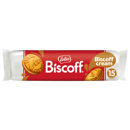 Alcampo LOTUS Biscoff Galletas caramelizadas rellenas crema 15 uds. 150 g