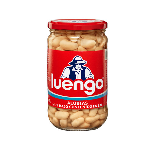 Alcampo LUENGO Alubia cocida blanca con un bajo contenido en sal en frasco de 400 g