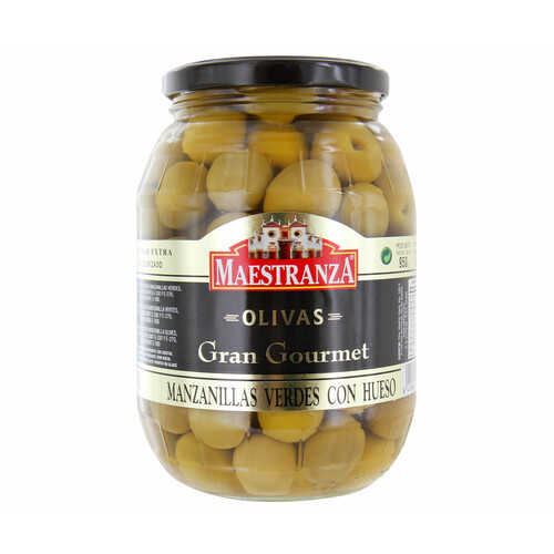 Alcampo MAESTRANZA Aceitunas verdes manzanilla con hueso MAESTRANZA GRAN GOURMET bote de 600 g