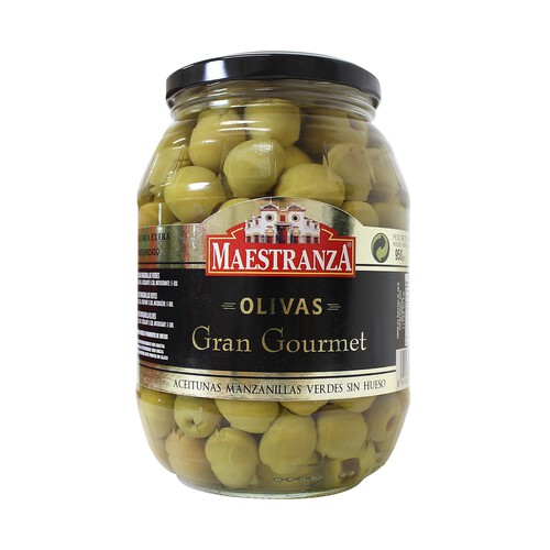 Alcampo MAESTRANZA Aceitunas verdes manzanilla sin hueso MAESTRANZA GRAN GOURMET bote de 450 g