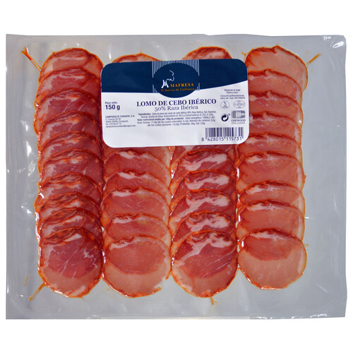 Alcampo MAFRESA Lomo de cebo ibérico (50% raza ibérica) sin gluten y cortado en lonchas MAFRESA 150 g