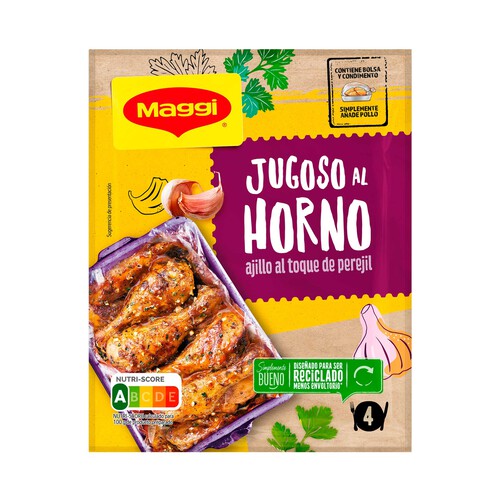 Alcampo MAGGI Sazonador de pollo al ajillo MAGGI DIRECTO AL HORNO 34 g