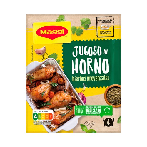 Alcampo MAGGI Sazonador para preparar pollo asado a las hierbas provenzales MAGGI Jugoso al horno sobre de 34 g