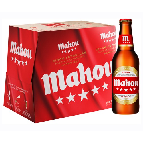 Alcampo MAHOU 5 ESTRELLAS Cerveza pack 12 uds. x. 25 cl