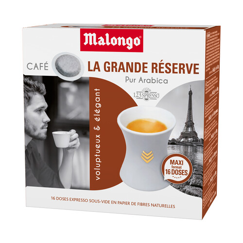Alcampo MALONGO Café en cápsulas gran reserva espresso Puro Arábica 16 uds