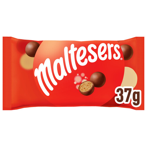 Alcampo MALTESERS Bolas de chocolate con leche rellenas de leche malteada 37 g
