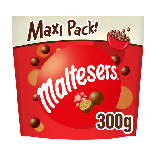 Alcampo MALTESERS Bolas de chocolate con leche rellenas de leche malteada 300 g
