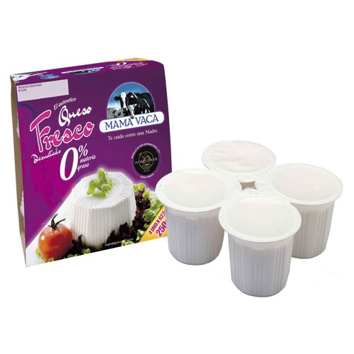 Alcampo MAMA VACA Queso fresco 0% materia grasa MAMA VACA 4 uds. x 62 5 g