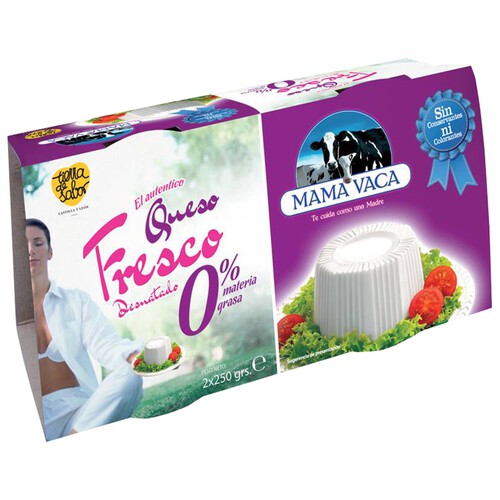 Alcampo MAMÁ VACA Queso fresco desnatado MAMÁ VACA 2 uds. x 250 g