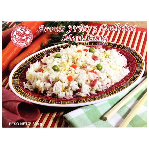 Alcampo MANFONG Arroz frito tres delicias listo para calentar y comer MANFONG 300 g