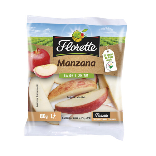 Alcampo Manzana Lavada Y Cortada FLORETTE 80 Gramos