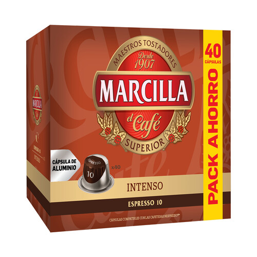 Alcampo MARCILLA Café en cápsulas Intenso espresso I10 40 uds