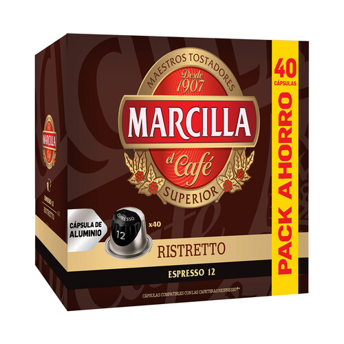 Alcampo MARCILLA Café en cápsulas Ristretto I12 40 uds