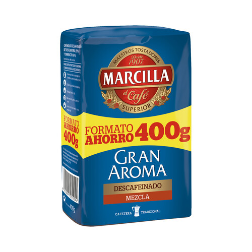 Alcampo MARCILLA Café molido descafeinado mezcla 400 g