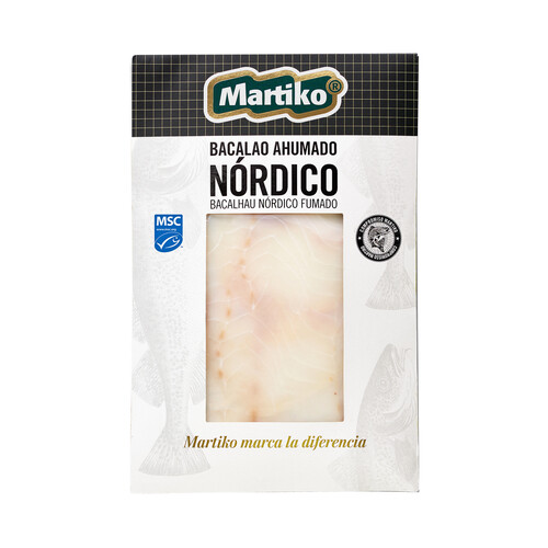 Alcampo MARTIKO Bacalao nórdico ahumado MSC (Pesca sostenible certificada) MARTIKO 80 g