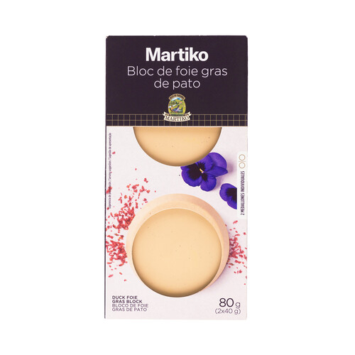 Alcampo MARTIKO Bloc de foie gras de pato (de Navarra) 2 x 40 g