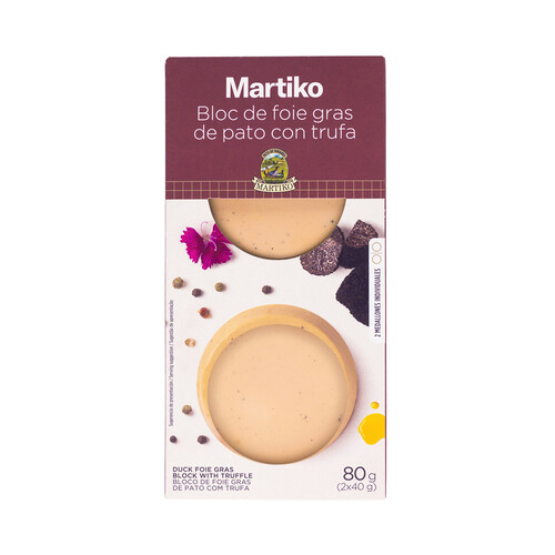 Alcampo MARTIKO Blocs de foie gras de pato con trufa 2 x 40 g
