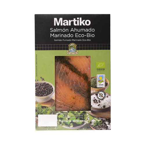Alcampo MARTIKO Eco Salmón ahumado marinado ecológico 80 g