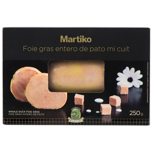 Alcampo MARTIKO Foie gras de pato (de Navarra) entero "Mi cuit" 250 g