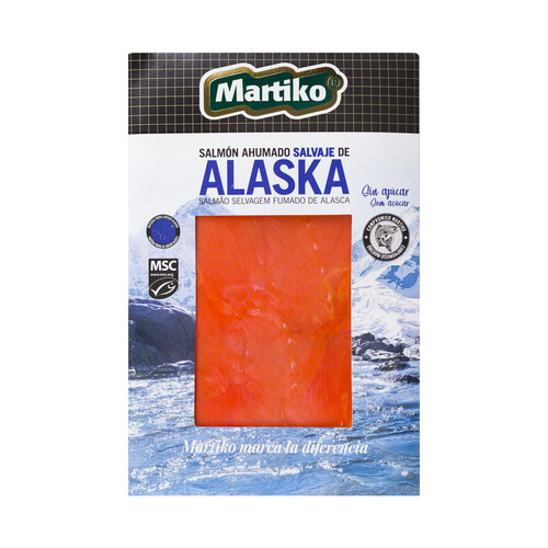 Alcampo MARTIKO Salmón salvaje de Alaska ahumado MARTIKO 80 gr